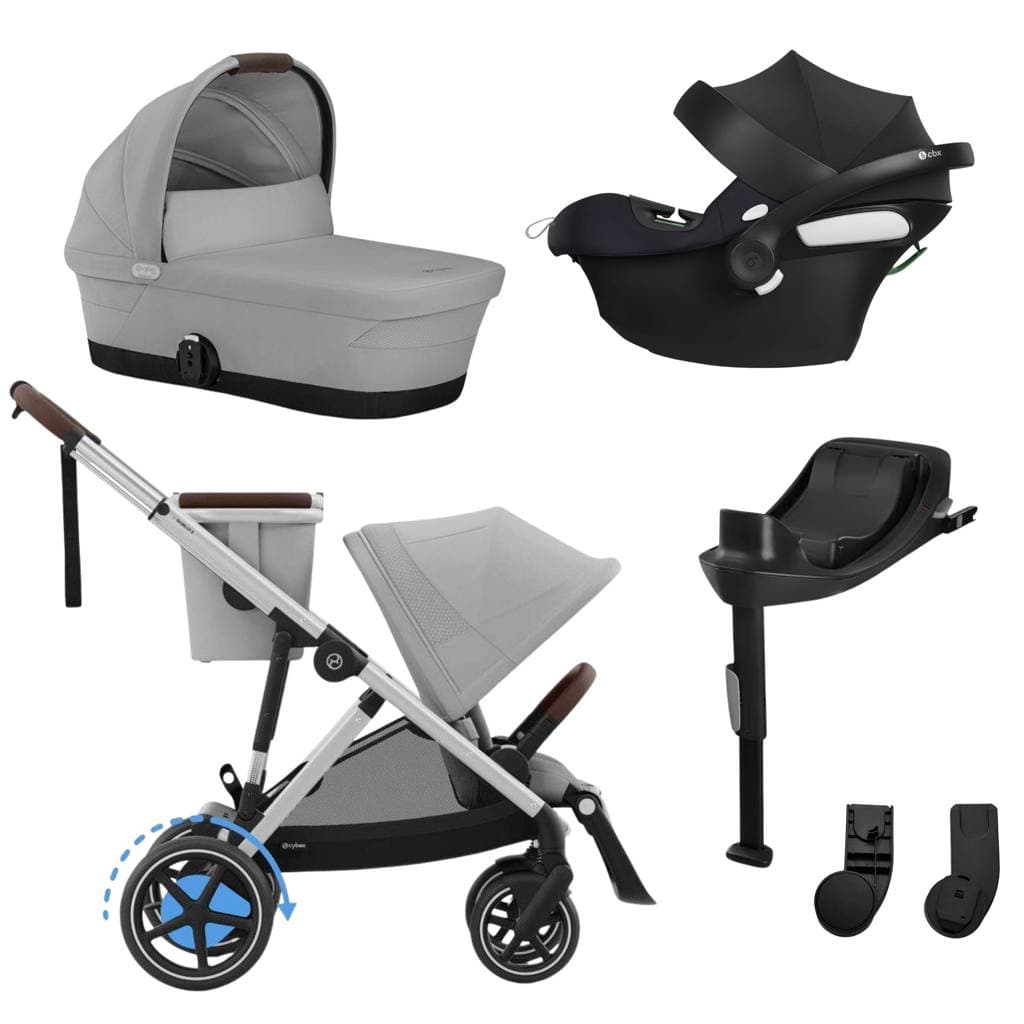 Set 5v1 Kočík Cybex e-Gazelle S, hlboká vanička Cybex Gazelle S, Autosedačka Cybex Aton B2, Základňa Cybex Base One, Adaptéry pre autosedačku