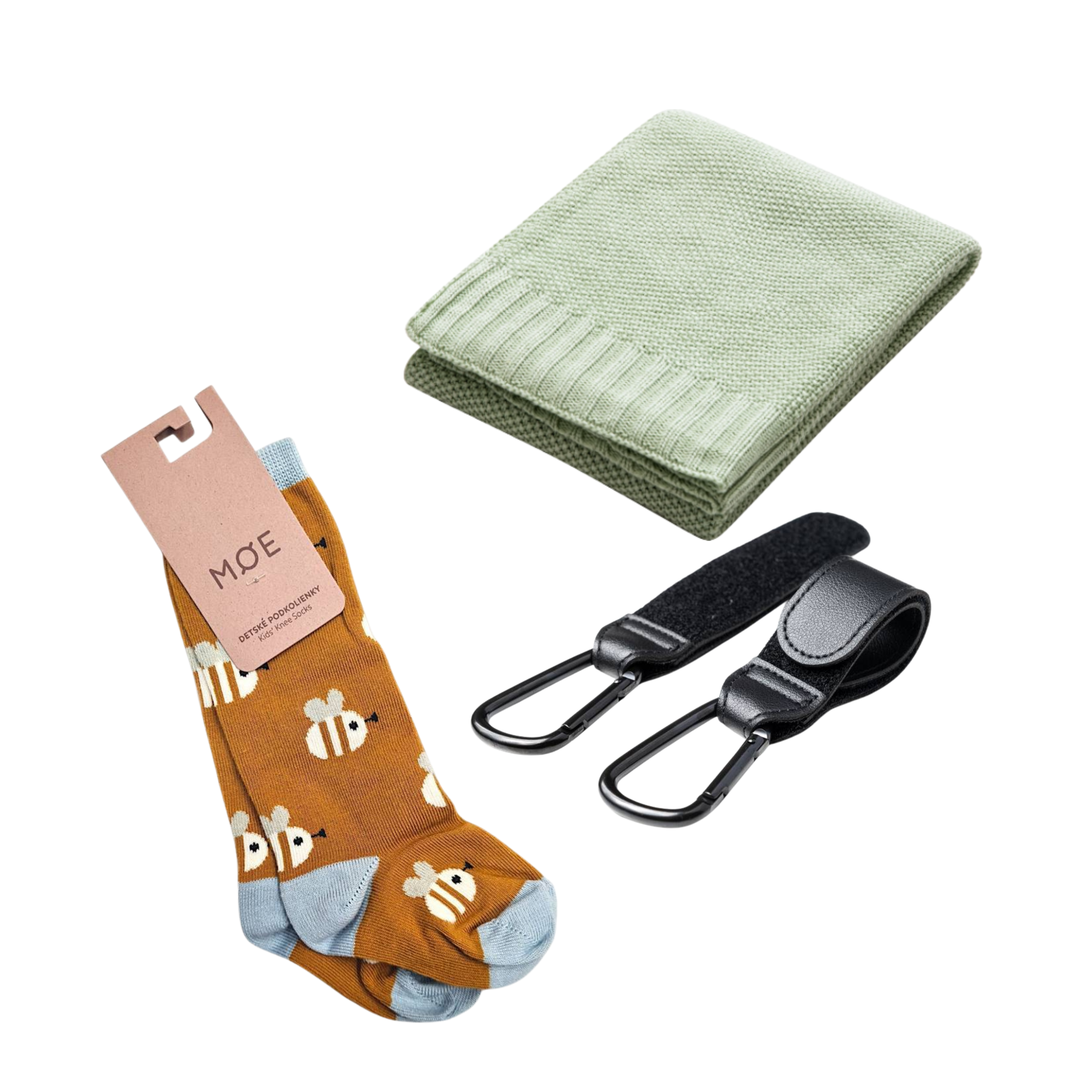 Set Mamaleto Deka 80x100 Zelený, Moe Detské podkolienky Včely, Mamaleto Držiaky na tašku Čierny